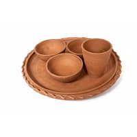 Clay Thali Set Matir Thala bati set | Terracotta Dinner Set | Clay utensils