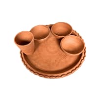 Clay Thali set 2 Matir Thala bati set | Terracotta Dinner Set | Clay utensils
