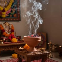 Dhunachi front of Ganesh Handcrafted Terracotta Dhunachi for Puja and Festivals