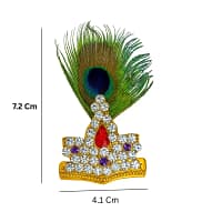LAddu Gopal Chura 2 Laddu Gopal Peacock Feather Stone Studded Mukut - Gopal Chura