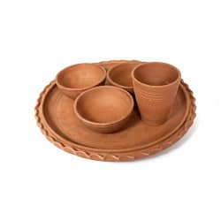 Clay Thali Set Matir Thala bati set | Terracotta Dinner Set | Clay utensils
