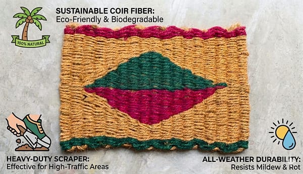 COCONUT COIR 2 Coconut Coir Door Mat for Home Entrance, Natural Coir Doormat