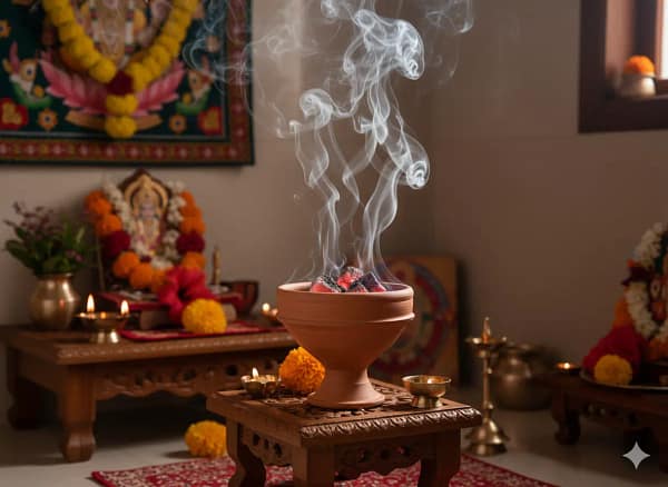 Dhunachi front of Ganesh Handcrafted Terracotta Dhunachi for Puja and Festivals