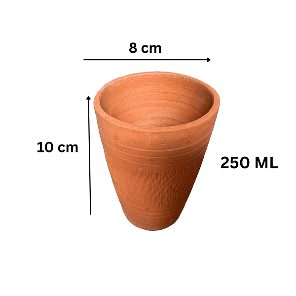 Clay Glass Dimension Handcrafted Terracotta Clay Glass (Matir Glass) – Eco-Friendly Clay Drinkware